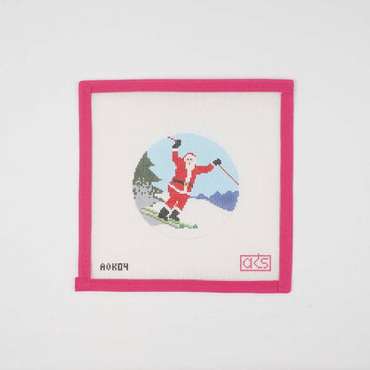 Sporty Santa Ornament - Skiing Santa