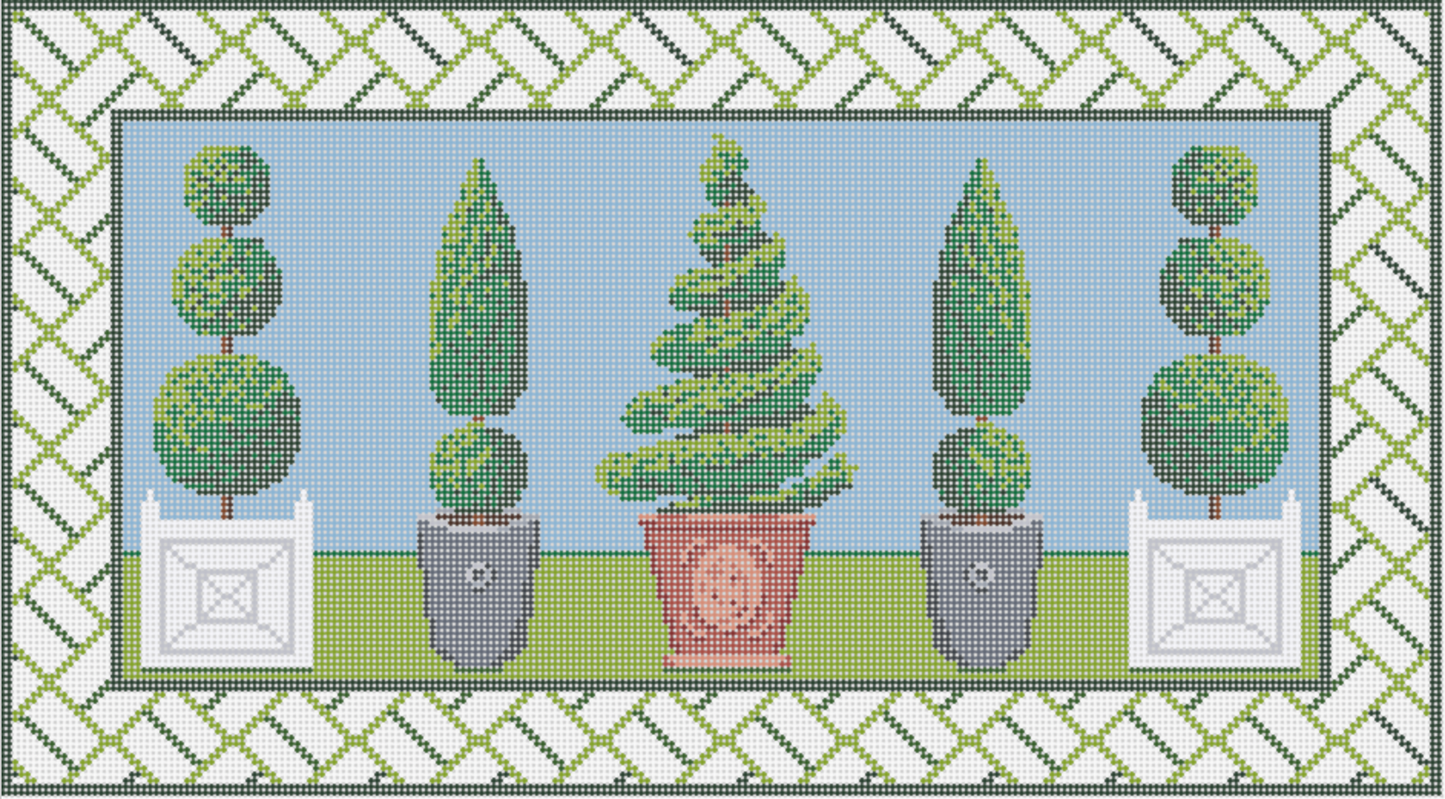 Topiary Bolster Pillow with Brick