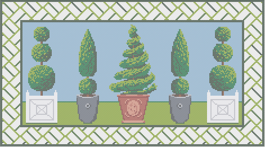 Topiary Bolster Pillow with Brick