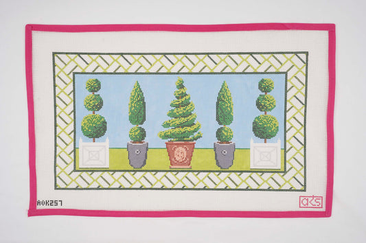 Topiary Bolster Pillow with Brick