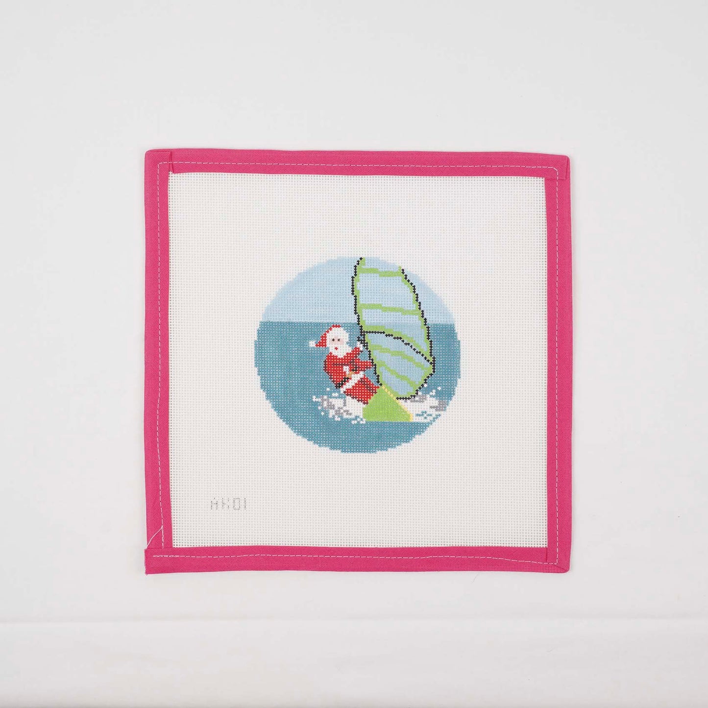 Sporty Santa Ornament - Windsurfing Santa