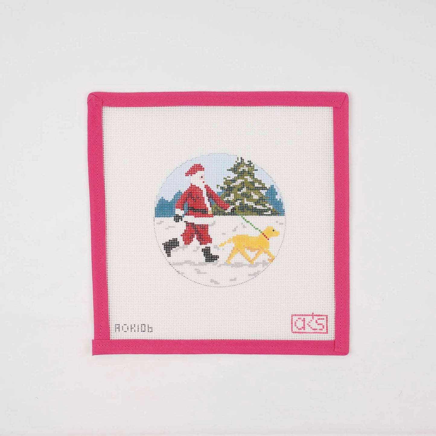 Sporty Santa Ornament - Dog Walker - Yellow Lab
