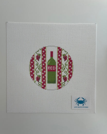 A Bottle of Red Wine Coaster
