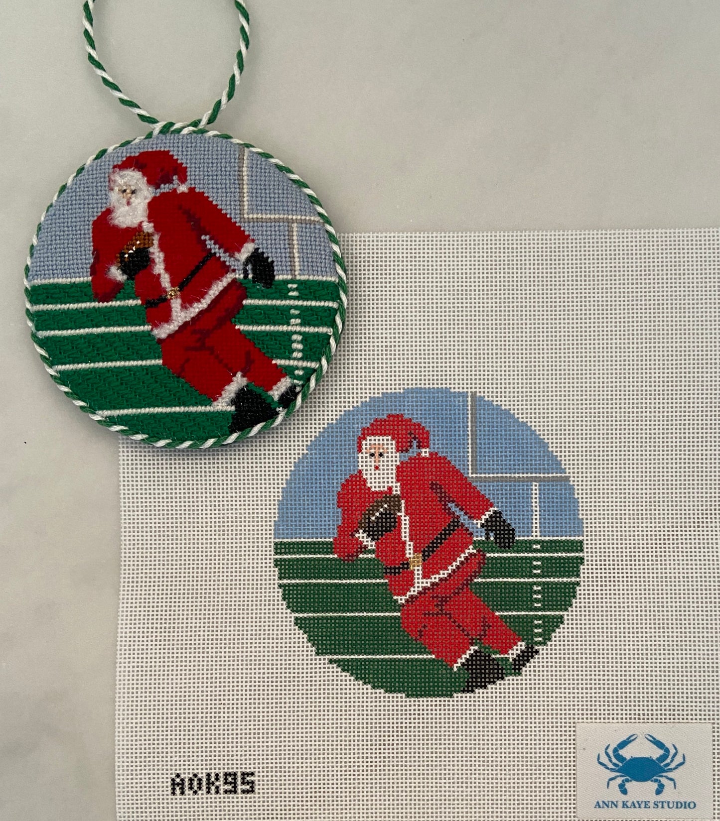 Sporty Santa Ornament - Football Santa